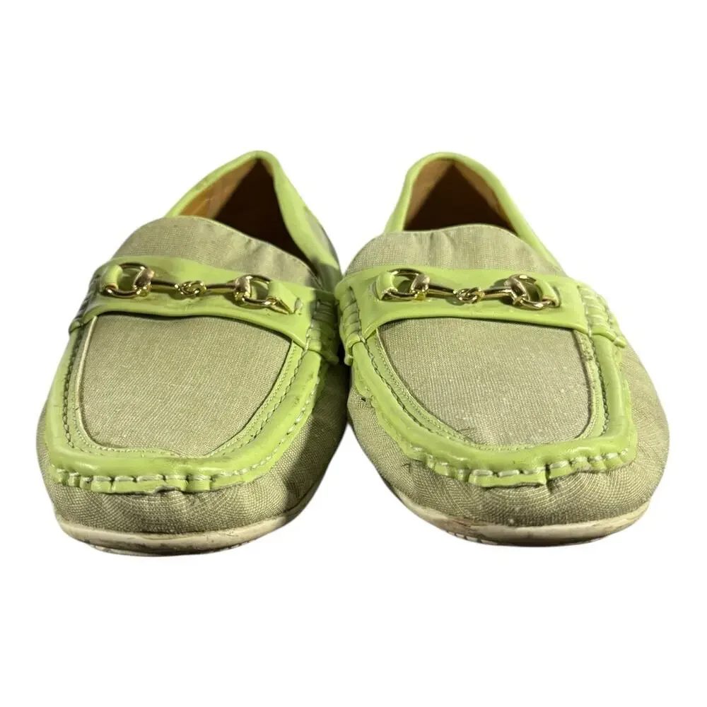 Montique International Loafers Men’s Size 10 Green Canvas Leather Trim Slip-On - Picture 2 of 8